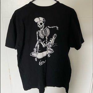 black tshirt with graphic on back